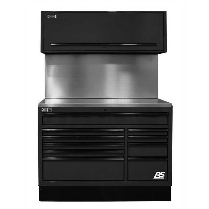 Homak Manufacturing 54'' CTS Centralized Tool Storage with Solid Back Splash Set, Black HOMBKCTS54001