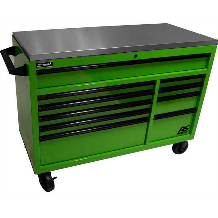 Homak Manufacturing 54" RSPro Rolling Workstation w/Stainless Steel Top Worksurface-Lime Green HOMLG04054014