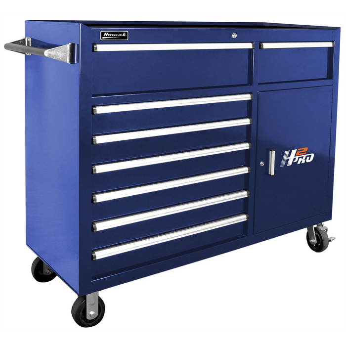 Homak Manufacturing 56'' H2Pro Series 8 Drawer Rolling Cabinet, Blue HOMBL04056082