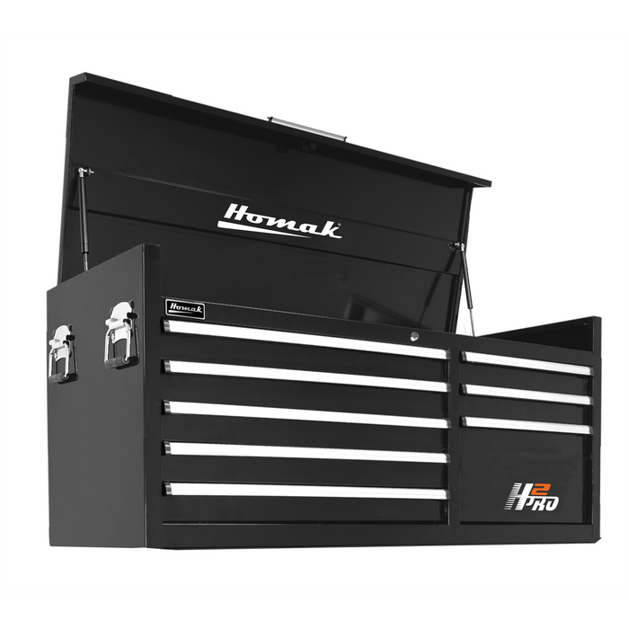 Homak Manufacturing 56'' H2Pro Series 8 Drawer Top Chest, Black HOMBK02056072