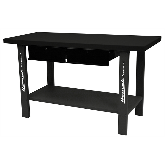 Homak Manufacturing 59'' Industrial Steel Workbench with 2 Drawers HOMGW00550170
