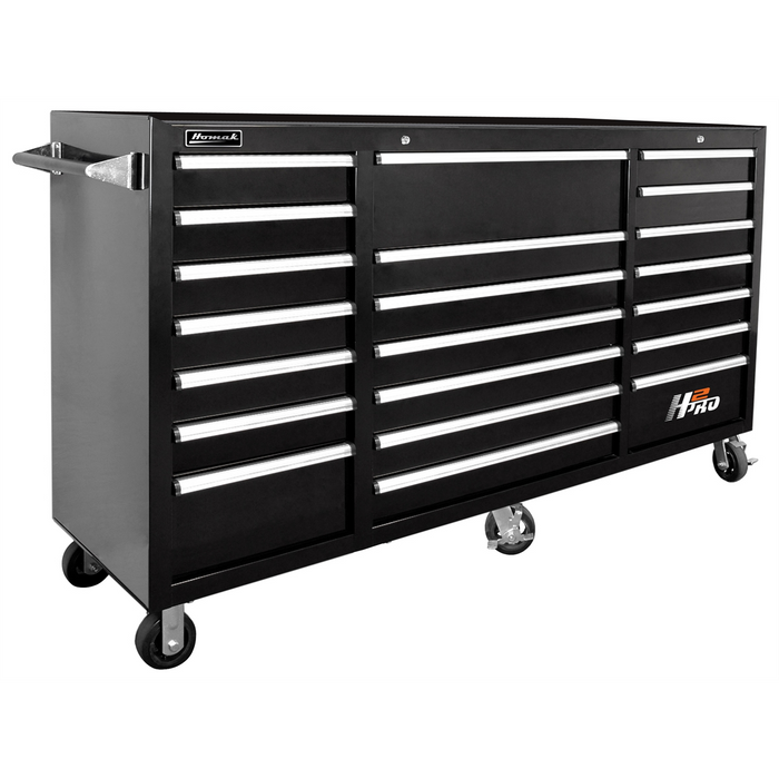 Homak Manufacturing 72'' H2Pro Series 21 Drawer Rolling Cabinet, Black HOMBK04021720