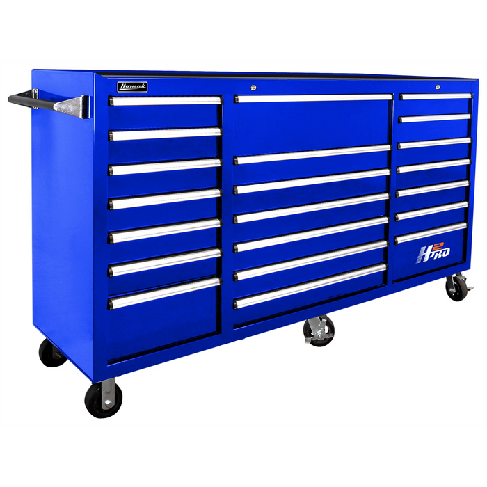 Homak Manufacturing 72'' H2Pro Series 21 Drawer Rolling Cabinet, Blue HOMBL04021720