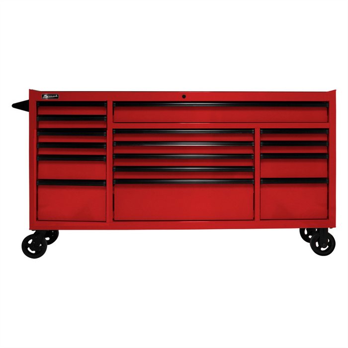 Homak Manufacturing 72'' RS PRO 16-Drawer Roller Cabinet with 24'' Depth, Red HOMRD04072160