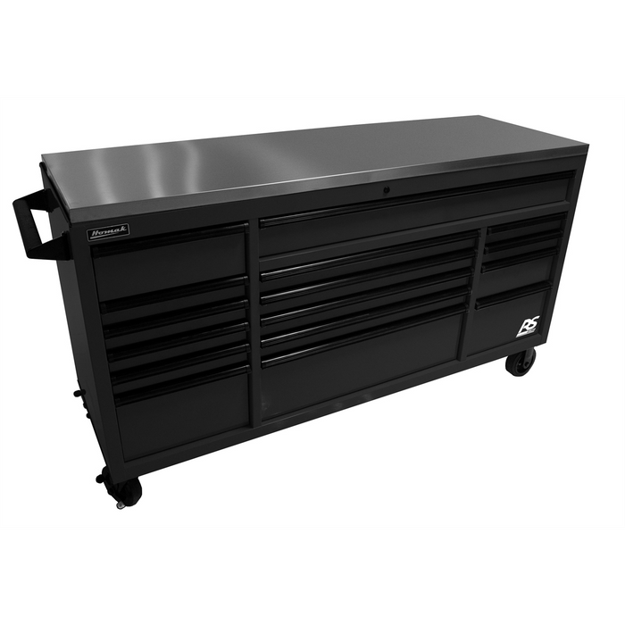 Homak Manufacturing 72" RS Roller Cabinet Black Stainless Steel Top HOMBK04072164