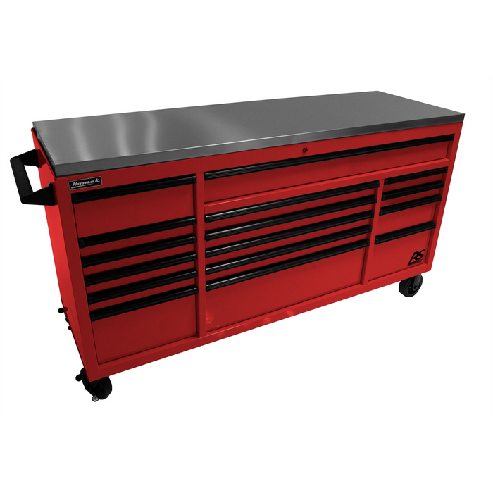 Homak Manufacturing 72" RS Roller Cabinet Red Stainless Steel Top HOMRD04072164
