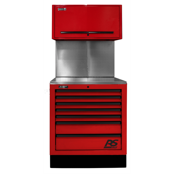 Homak Manufacturing CTS Set 36'' with Solid Back Splash, Red HOMRDCTS36001