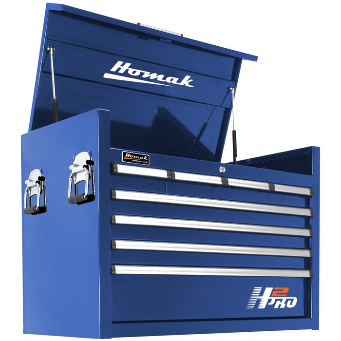Homak Manufacturing H2PRO Series 36'' 8-Drawer Top Chest, Blue HOMBL02036081