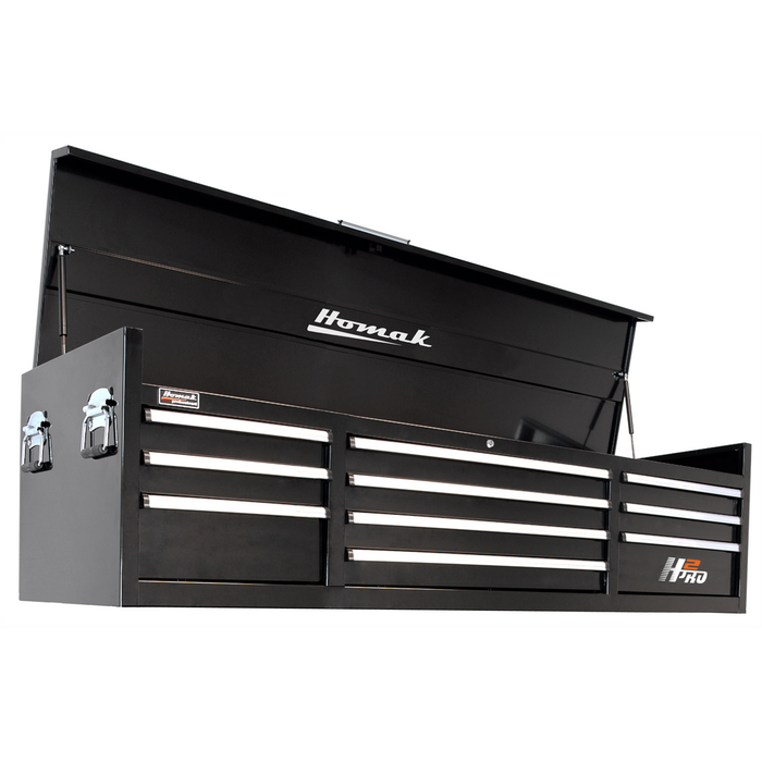 Homak Manufacturing H2PRO Series 72" 10-Drawer Top Chest, Black HOMBK02010720