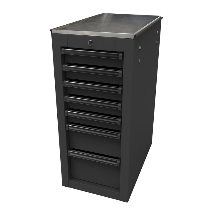 Homak Manufacturing RS PRO 14-1/2'' 7-Drawer Side Cabinet, Black HOMBK08014070