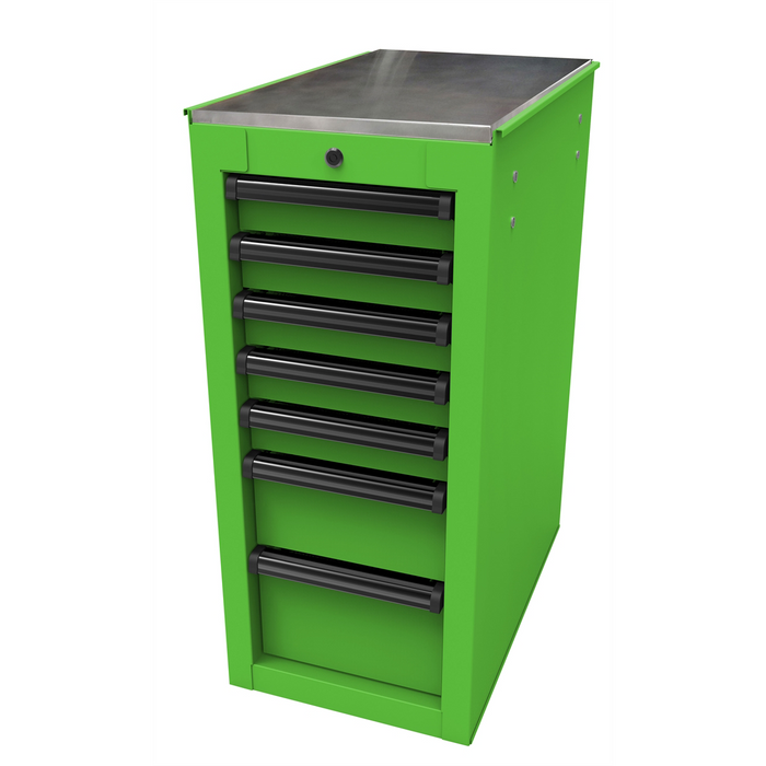 Homak Manufacturing RS PRO 14-1/2'' 7-Drawer Side Cabinet, Lime Green HOMLG08014070