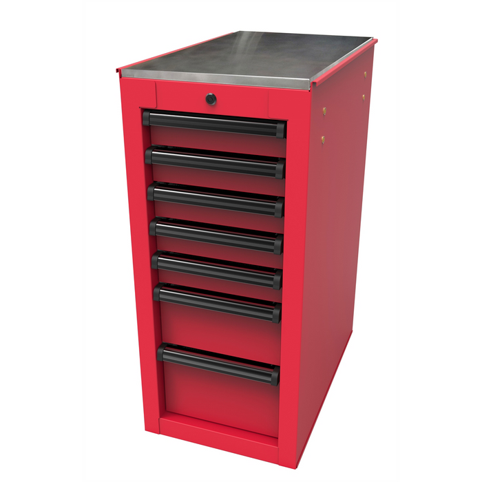 Homak Manufacturing RS PRO 14-1/2'' 7-Drawer Side Cabinet, Red HOMRD08014070