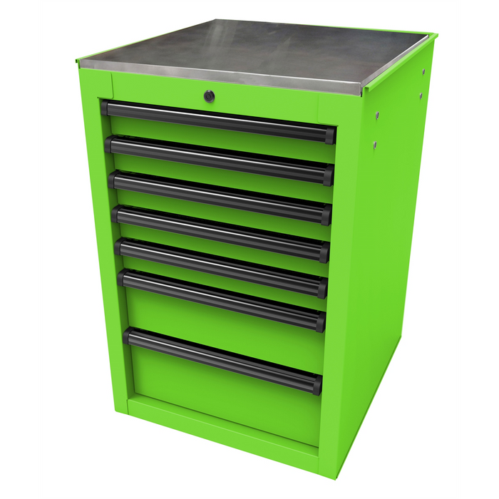 Homak Manufacturing RS PRO 22'' 7-Drawer Side Cabinet, Lime Green HOMLG08022070