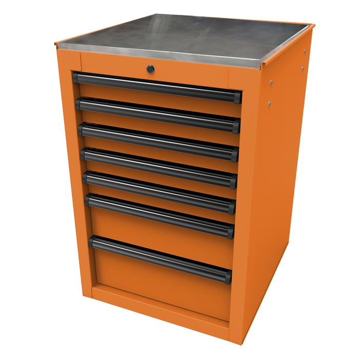 Homak Manufacturing RS PRO 22'' 7-Drawer Side Cabinet, Orange HOMOG08022070