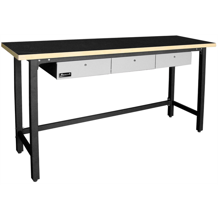 Homak Manufacturing Steel Workbench with 3 Drawers and Wood Top HOMGS00579030