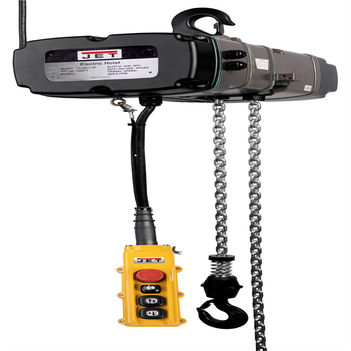 Jet Tools 2-Ton Two Speed Electric Chain Hoist 3-Phase 20' Lift | TS200-460-020 JET144009