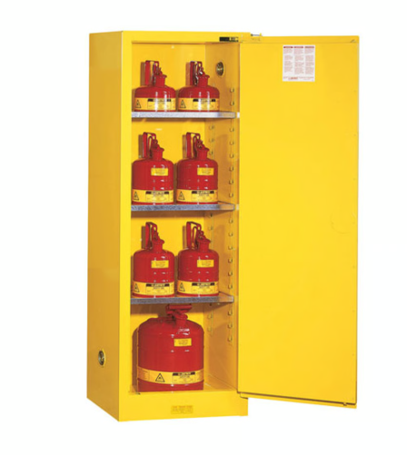 Justrite Mfg. Co. 22 Gallon Yellow Slimline Flammable Safety Cabinet JUS892220