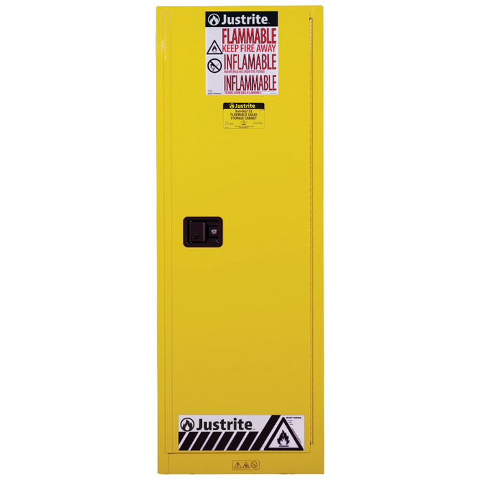 Justrite Mfg. Co. 22 Gallon Yellow Slimline Flammable Safety Cabinet JUS892220