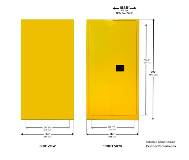 Justrite Mfg. Co. 55G Cabinet Yellow JUS899300