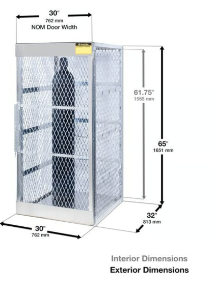 Justrite Mfg. Co. Gas cylinder Storage Cabinet JUS23006