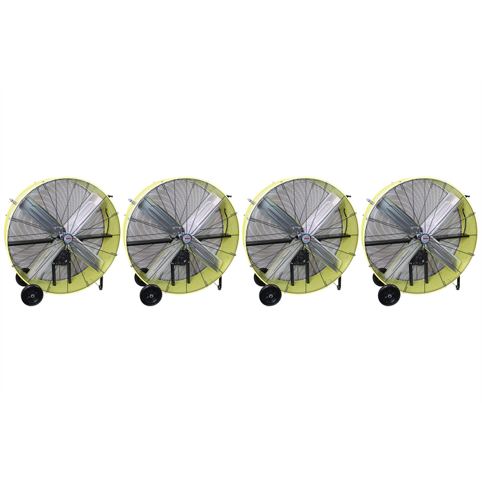 K Tool International 42" Belt Drive Industrial Drum Fan, Safety Yellow (Pallet of 4) KTI77743-PL4