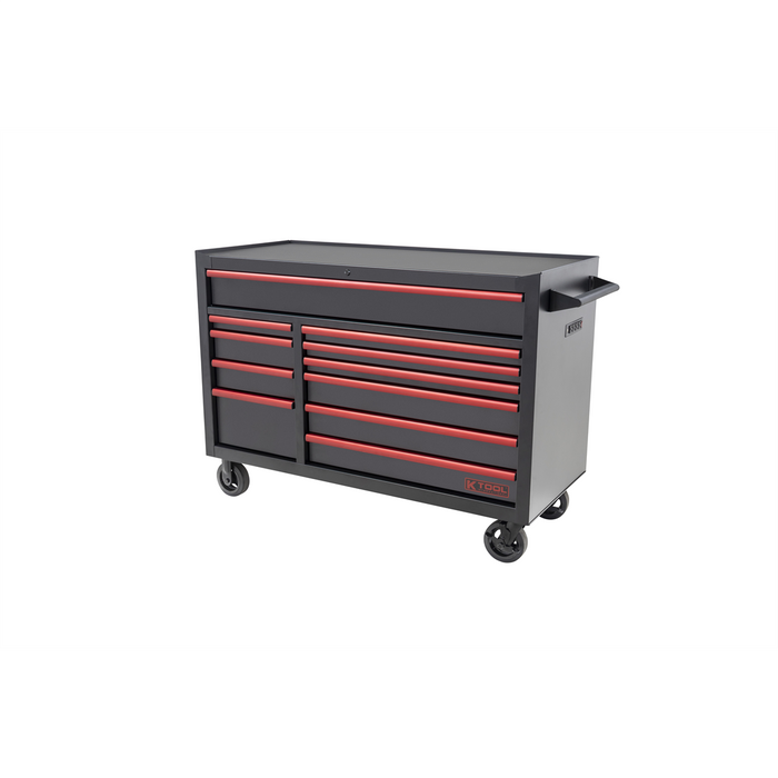 K Tool International Tool Box 55 in. Premium 11 Drawer Double Bay 1,200 lb. (Matte Black) KTI75136