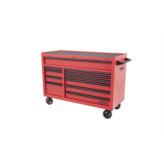 K Tool International Tool Box 55 in. Premium 11 Drawer Double Bay 1,200 lb. (Matte Red) KTI75137