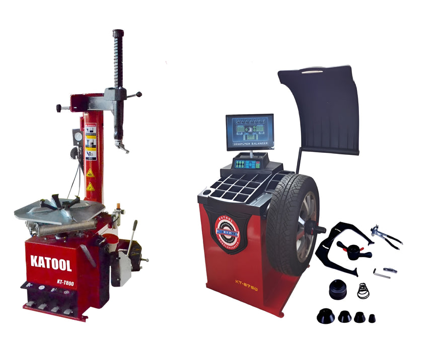 Combo | Tire Changer and Wheel Balancer | Katool T800+B750