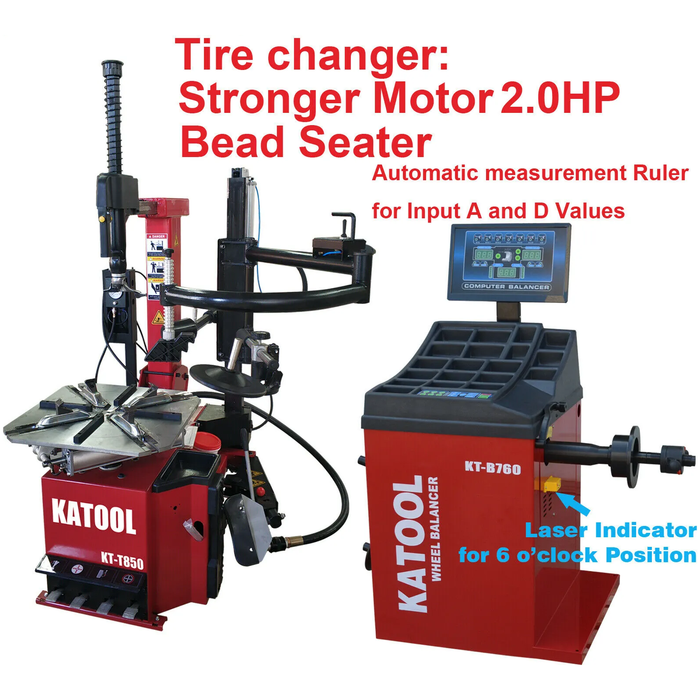 Combo | Tire Changer and Wheel Balancer | Katool T850+B760