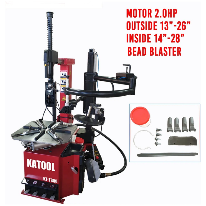 Tire Changer | Tilt-Arm | Wheel Clamp | 2HP | Katool KT-T850