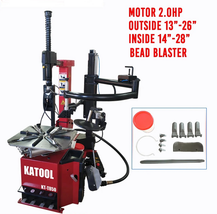 Tire Changer | Tilt-Arm | Wheel Clamp | 2HP | Katool KT-T850