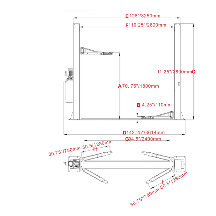 Vehicle Lift | Two Post | 10,000 lbs | Katool H105