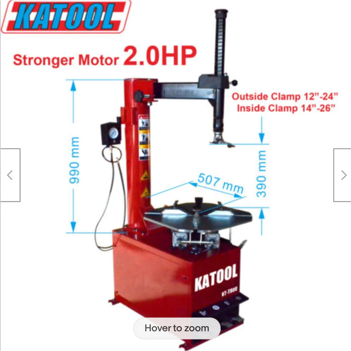 Tire Changer | Wheel Clamp | 2HP | Katool KT-T800