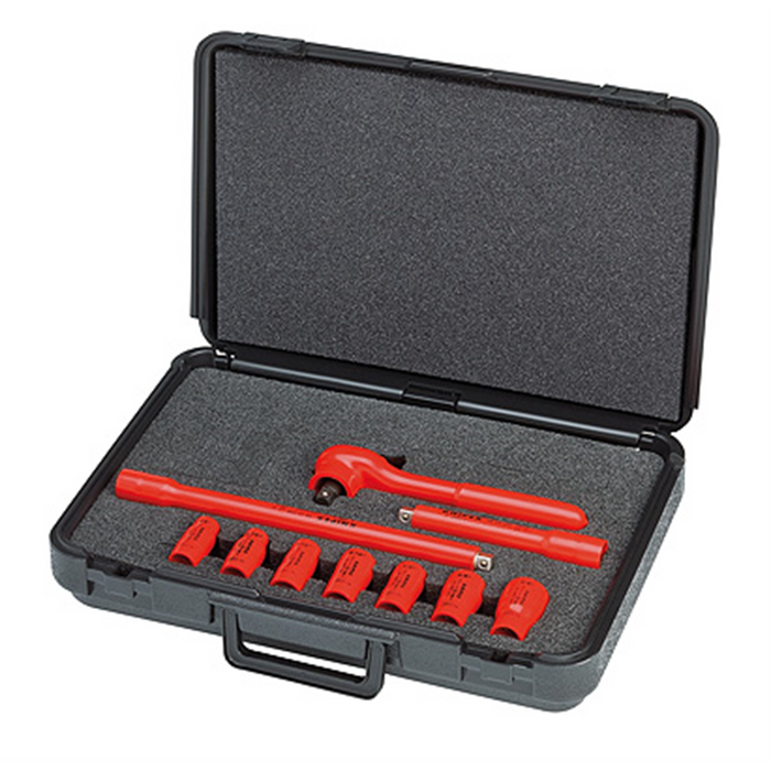 KNIPEX 10PC-1,000V INSLTD SOCKET SET 1/2IN DR SAE KNP989911S5