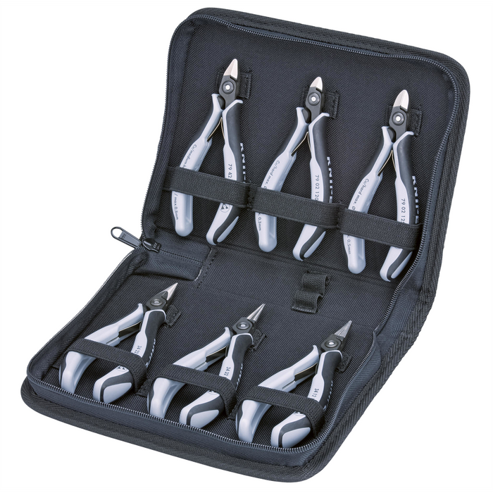 KNIPEX 6 Pc Electronics ESD Pliers Set in Zipper Pouch KNP002016PESD