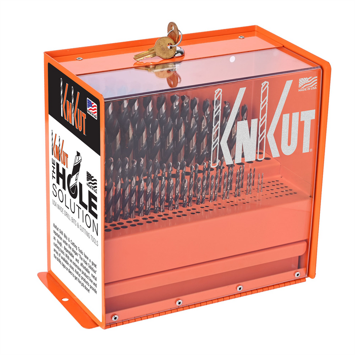 KnKut 110 Piece Fractional Jobber & Mechanics Step Point Bits Mobile Truck Display KNKKK110MTD