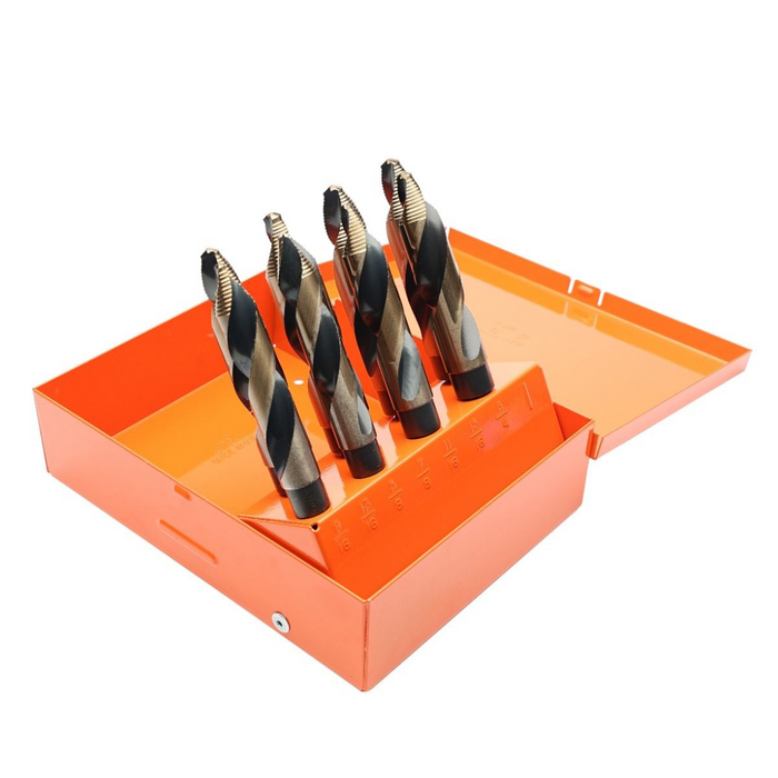 KnKut KnKut 8 Piece Step Point 1/2" Reduced Shank Drill Bit Set 9/16"-1" by 16ths KNK8KK12SP