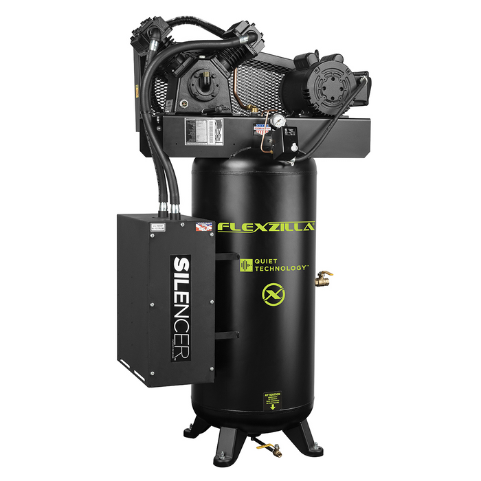 Legacy Manufacturing Flexzilla 5 HP Air Compressor with Silencer, 60 Gallon, 230V, 1-Phase, 2-Stage – LEGFS05V060V1