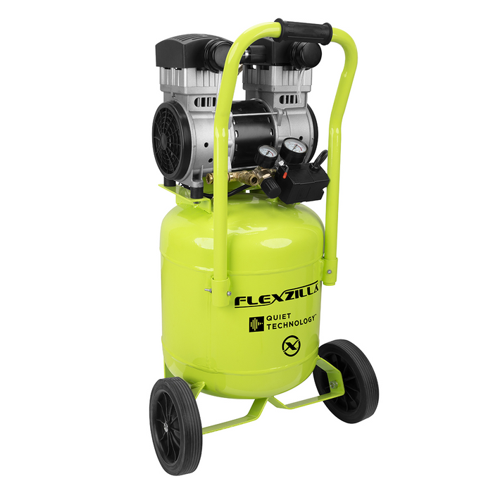 Legacy Manufacturing Flexzilla Portable Air Compressor 2 HP 10 Gallon Oil-Free Quiet Technology Industrial Grade Pump LEGCB20100F