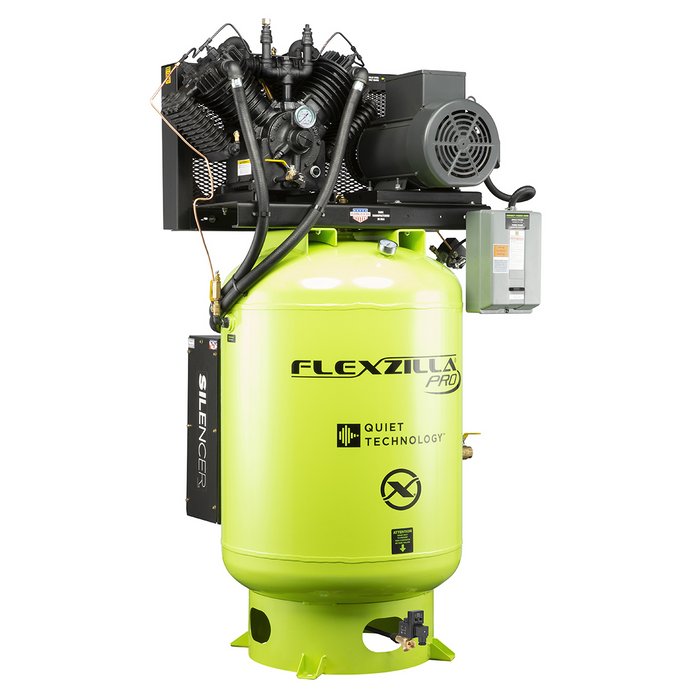 Legacy Manufacturing Flexzilla Pro 10 HP Air Compressor with Silencer, 120 Gallon, 1-Phase, 2-Stage Vertical – LEGFXS10V120V1