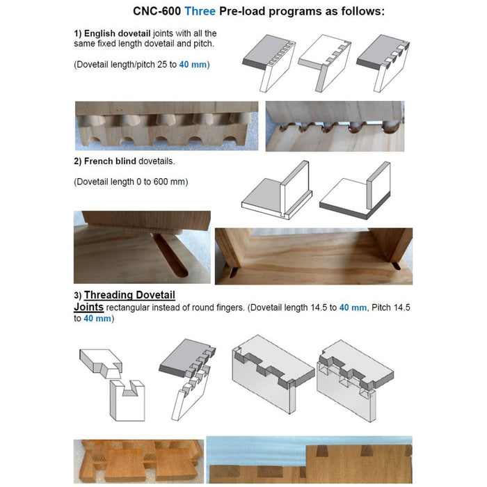 CNC Dovetail Machine | 6 Styles | Lobo Castaly CM-600CNC-6S