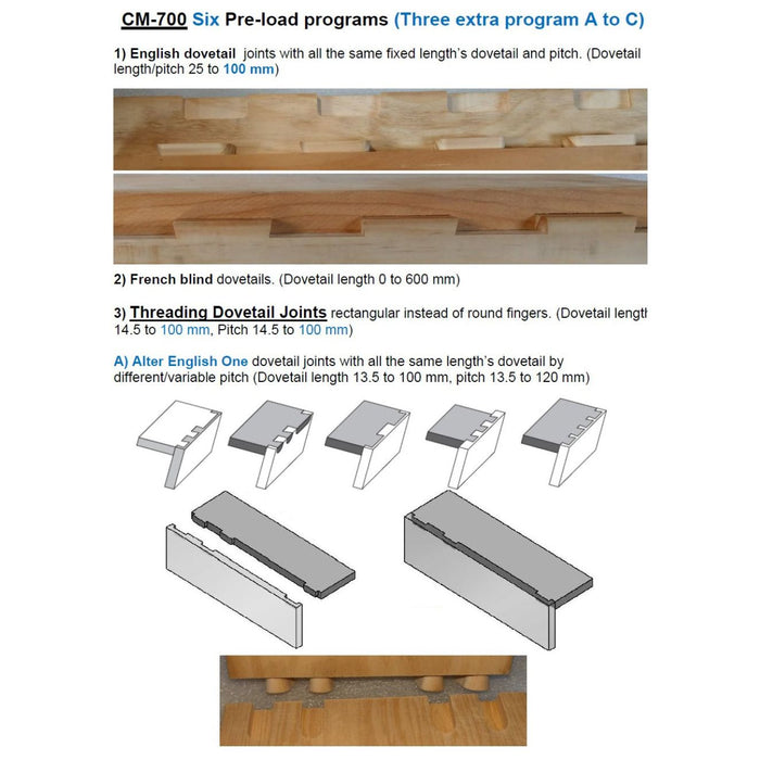 CNC Dovetail Machine | 6 Styles | Lobo Castaly CM-600CNC-6S