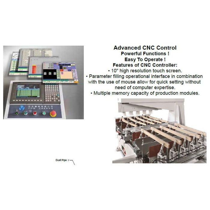 CNC 5 Spindles Machine | Center One |  110” Zone or Two 55” Zones | Lobo Castaly CNC-105-DU