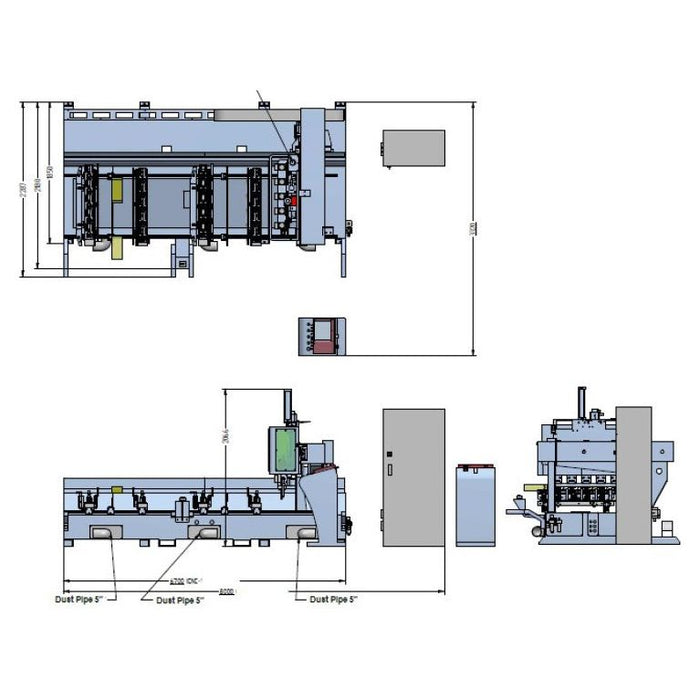 CNC 5 Spindles Machine | Center One |  110” Zone or Two 55” Zones | Lobo Castaly CNC-105-DU