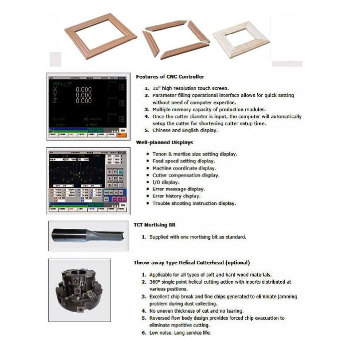 CNC Miter | Mortise | Tenoner Machine | Lobo Castaly SET-150-CNC