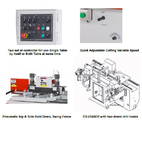 End Tenoner / Match | Auto Slide Shaper| with | Dowel Drill |  Lobo Castaly CS-4045DR