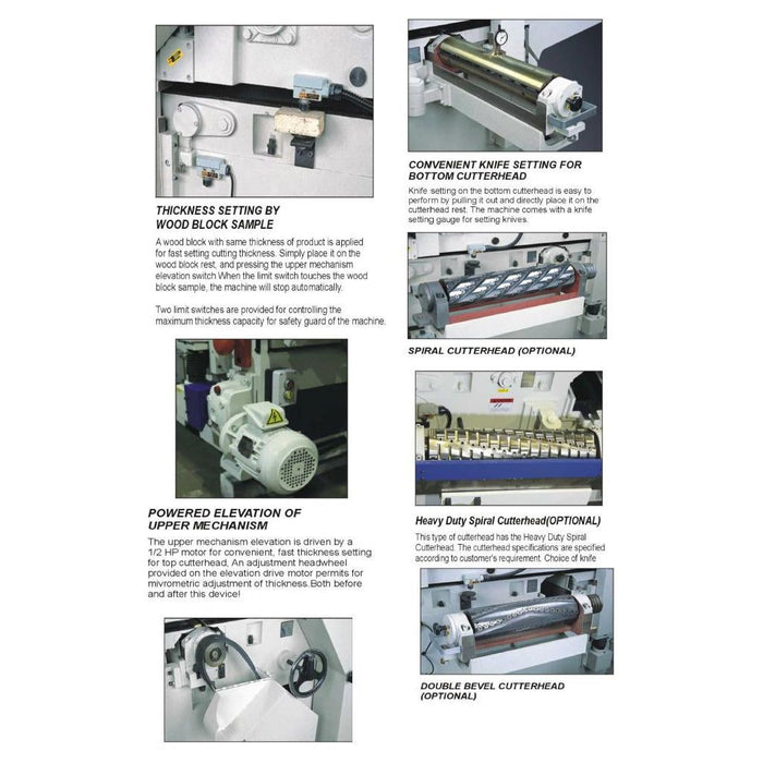 Universal Joint Feed | 24" | Two Side Planer with Spiral Cutter | Lobo Castaly PL-24-JS