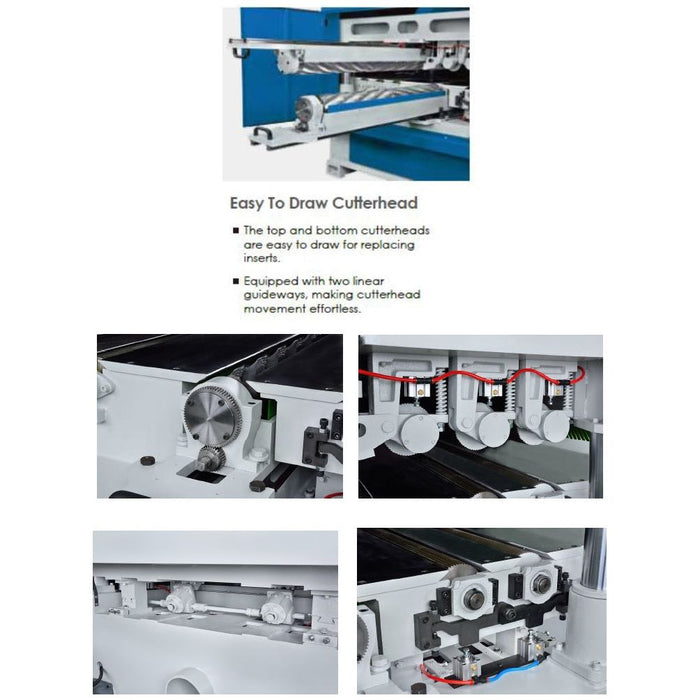 Universal Joint Roller Feed | 52" | Two Side Planer with Spiral Cutter | Lobo Castaly PL-52-SH