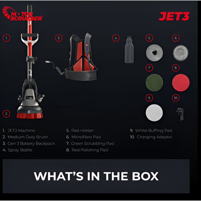MotorScrubber Jet 3 Electric Jet Scrubber – Compact, Chemical-Free Cleaning | Model MSJET3