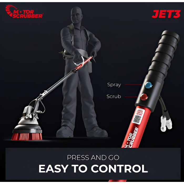 MotorScrubber Jet 3 Electric Jet Scrubber – Compact, Chemical-Free Cleaning | Model MSJET3
